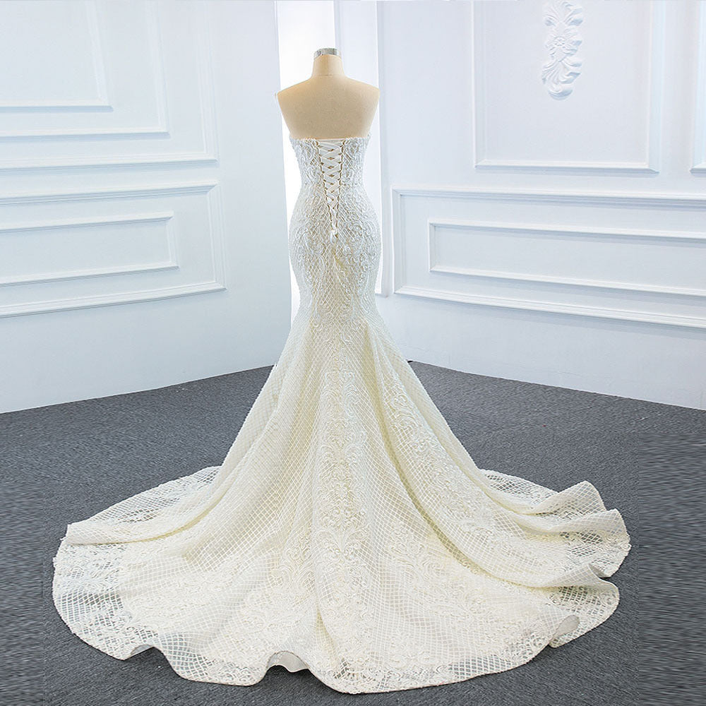 The Wedding Dress Wears Two Fishtail Tail Tube Tops, 