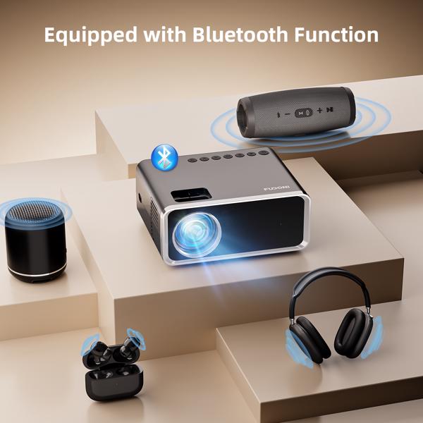 Projector With WiFi & Bluetooth Upgraded 5G Portable