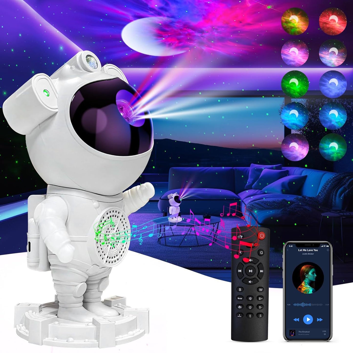 astronaut star projector lamp
