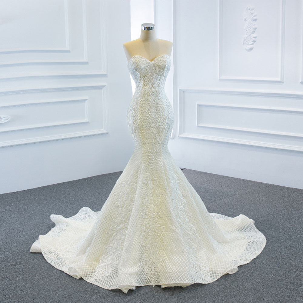 The Wedding Dress Wears Two Fishtail Tail Tube Tops, 