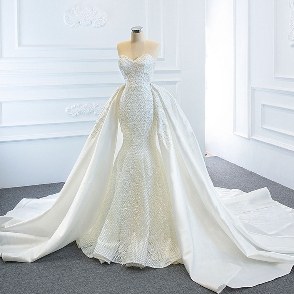 The Wedding Dress Wears Two Fishtail Tail Tube Tops, 