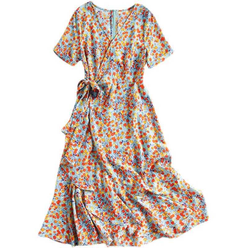 abito floreale francese elegante