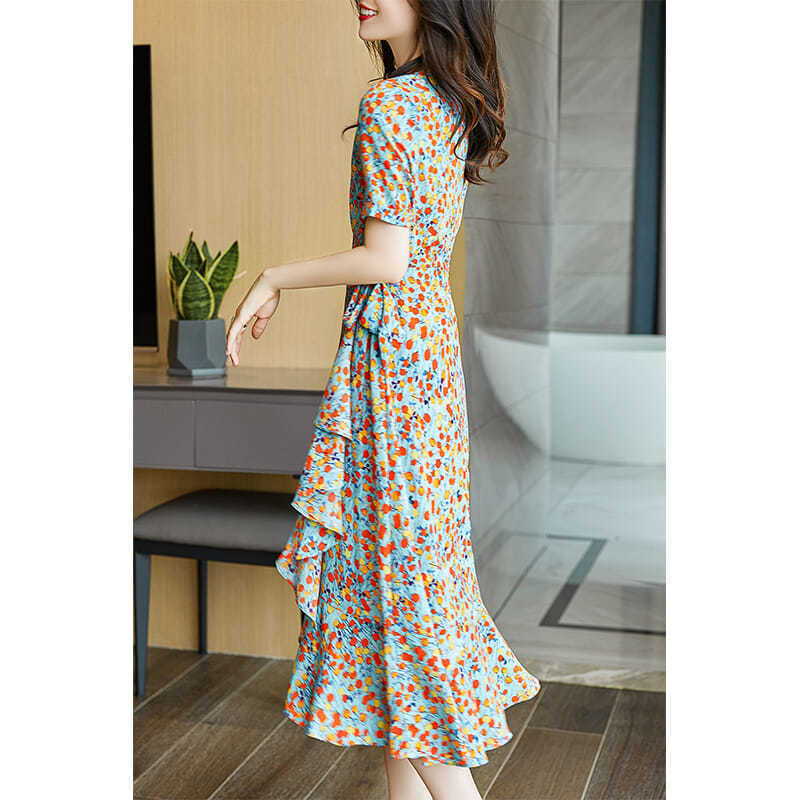 abito floreale francese elegante