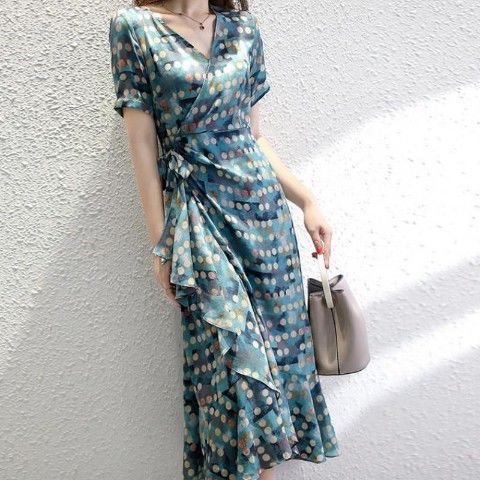 abito floreale francese elegante