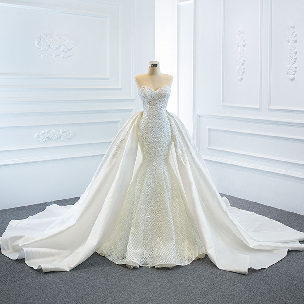 The Wedding Dress Wears Two Fishtail Tail Tube Tops, 