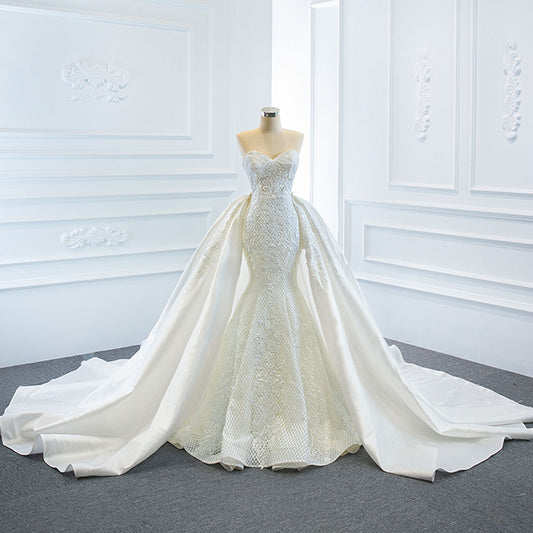 The Wedding Dress Wears Two Fishtail Tail Tube Tops, 